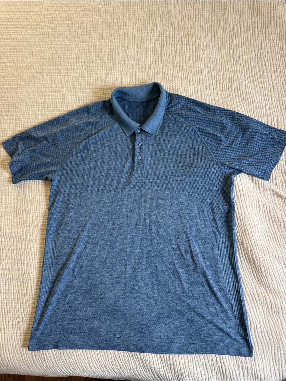 lululemon athletica Heathered Blue Short-Sleeve Polo